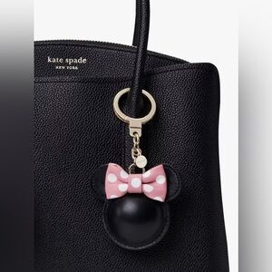 RARE: Disney x Kate Spade Minnie Mouse Keychain with Polk-a dot Pink Bow
